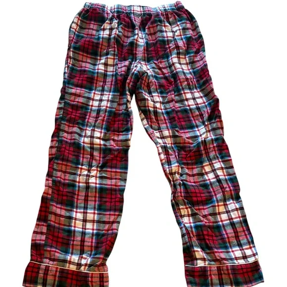Lands' End Red Plaid Pajama Bottoms Soft Flannel Size Small (6-8) Pjs - Picture 5 of 6
